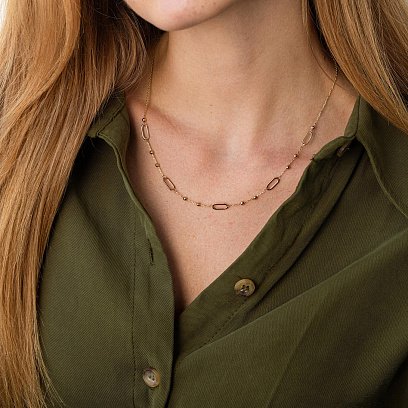 Кольє - ланцюжок "Кульки" у жовтому золоті кол02253 №16