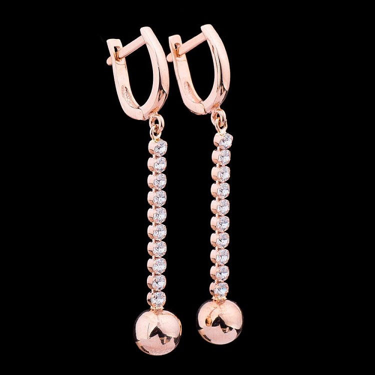 Сережки "Кульки" з фіанітами с01313 від ювелірного магазину Онікс - 2