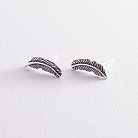Срібні сережки - пусети "Пір'їнки" 123200 от ювелирного магазина Оникс - 2