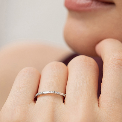 Золота каблучка з діамантами кб0617lg №4