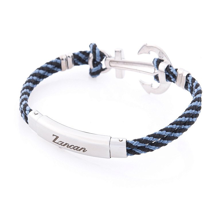 Мужской браслет из кевлара "Якорь" Zancan EXB918-08 от ювелирного магазина Оникс - 1