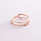 Двойное кольцо "Мириам" с фианитами (красное золото) к07102 от ювелирного магазина Оникс - 3