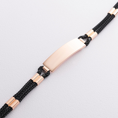 Мужской браслет с золотыми вставками (возможна гравировка) б05159 №3