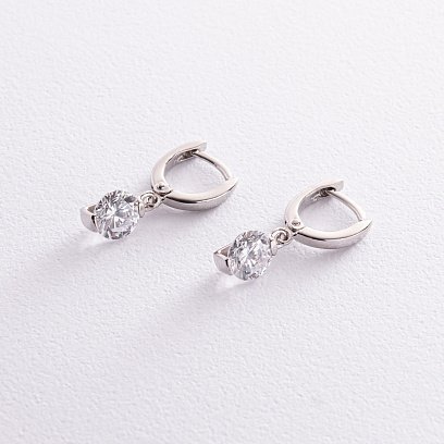 Серебряные серьги с фианитами 121227 №3