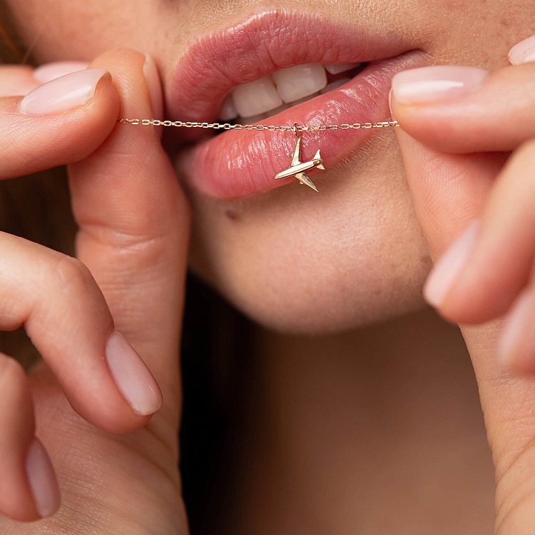 Кольє "Літачок" в червоному золоті кол02303 від ювелірного магазину Онікс - 1