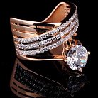 Золотое кольцо с фианитами к02985 от ювелирного магазина Оникс