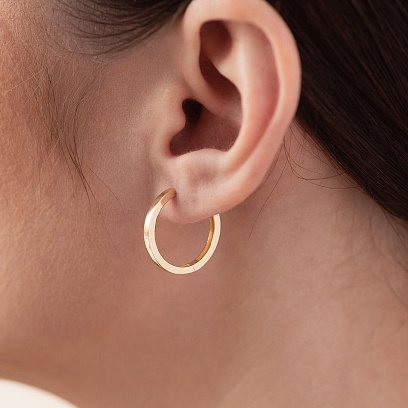 Сережки - кільця в жовтому золоті с08330 №6