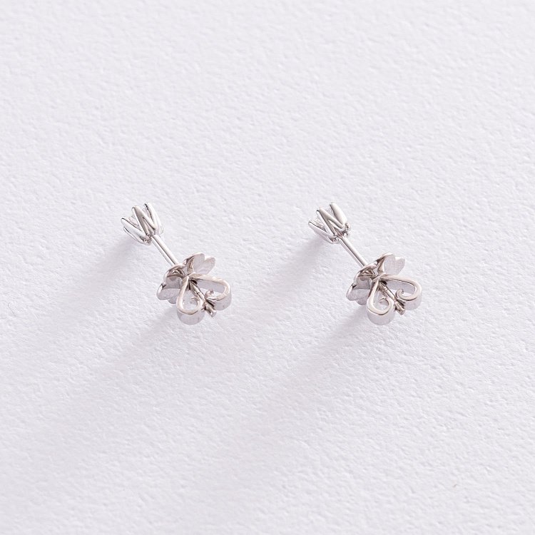 Золотые серьги - пусеты с бриллиантами сб0348y от ювелирного магазина Оникс - 3