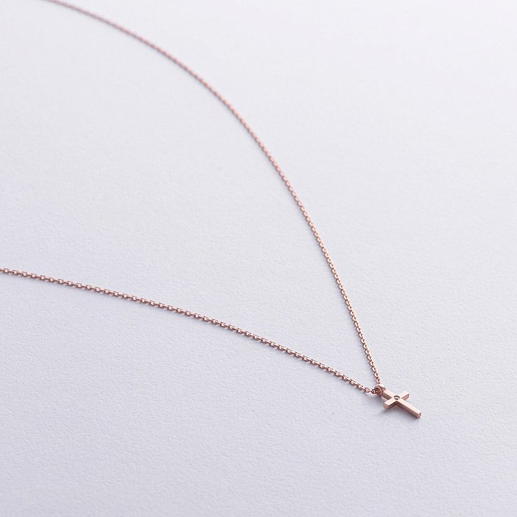 Золотое колье "Крестик" с бриллиантом 727862421 от ювелирного магазина Оникс - 2