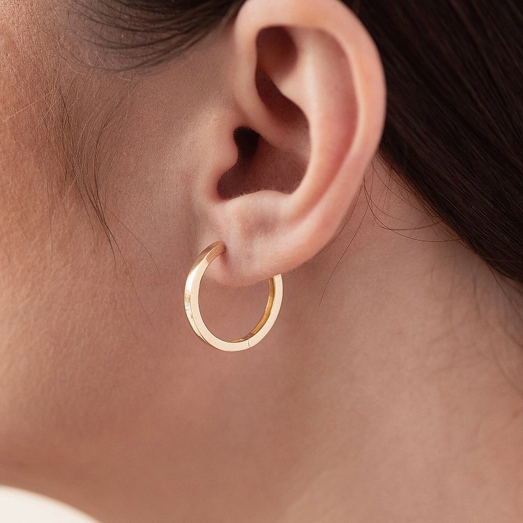 Сережки - кільця в жовтому золоті с08330 від ювелірного магазину Онікс - 5