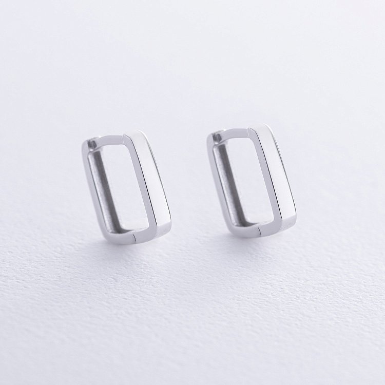 Прямоугольные серьги "Lydia" (белое золото) с08706 от ювелирного магазина Оникс