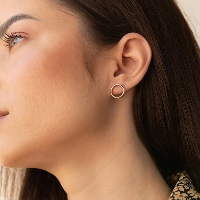 Золоті сережки "Кругообіг" (1.25 см) с06682 №5