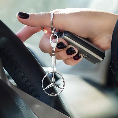 Серебряный брелок для машины "Mercedes-Benz" 9003.1 №2