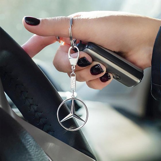 Серебряный брелок для машины "Mercedes-Benz" 9003.1 №2