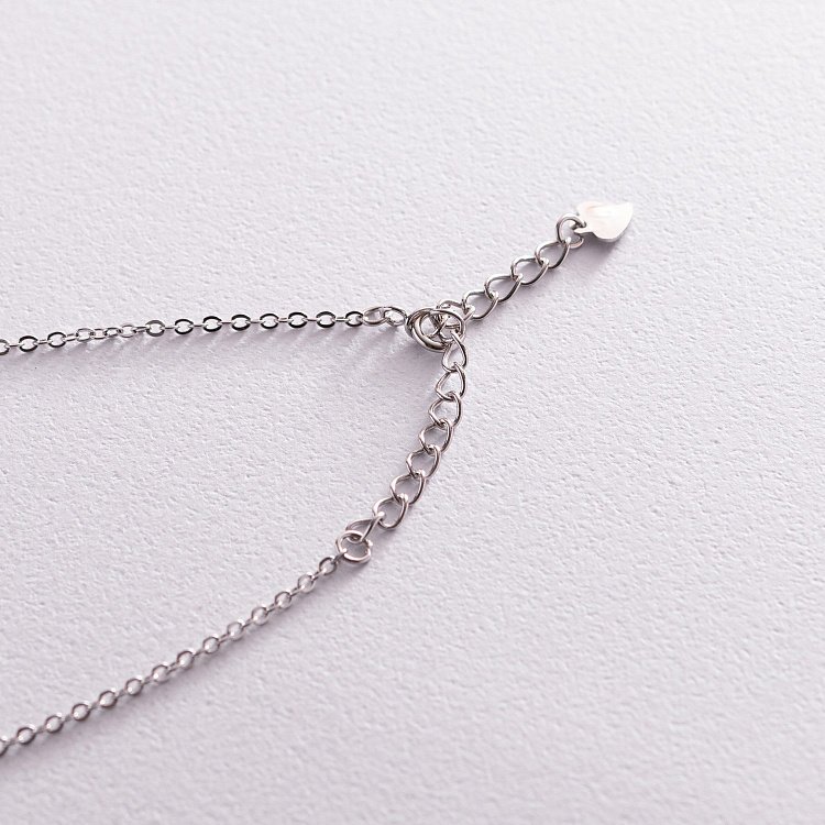 Срібне кольє "Хрестик" з фіанітами 181176 від ювелірного магазину Онікс - 3