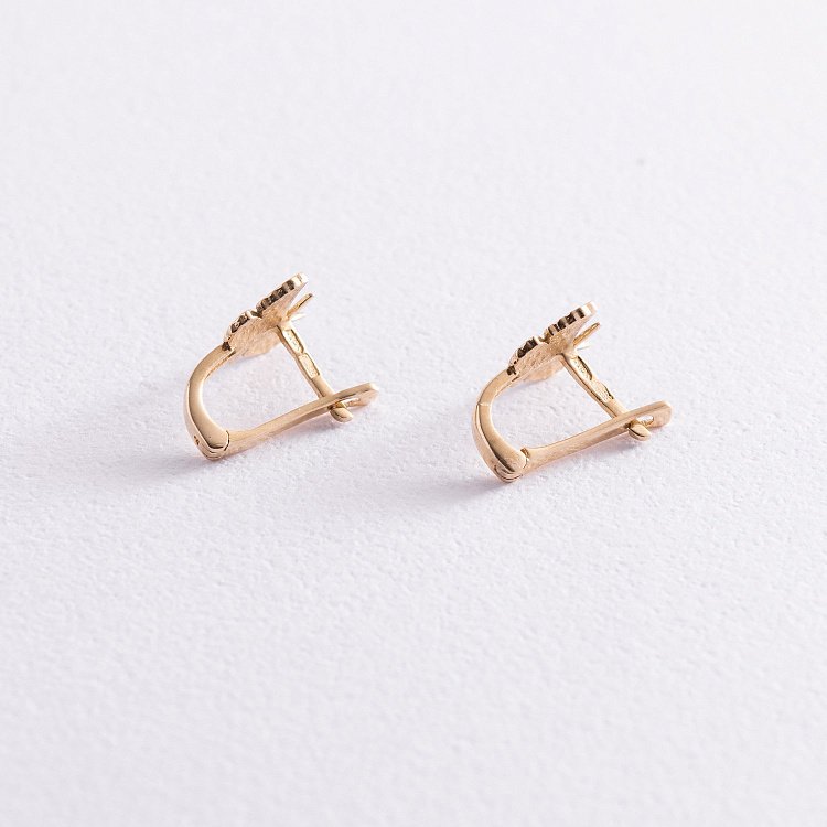 Детские золотые серьги "Бабочки" (эмаль) с03223 от ювелирного магазина Оникс - 2