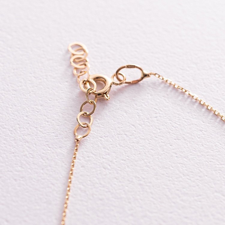 Золотой браслет "Love" на ногу б04864 от ювелирного магазина Оникс - 7