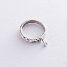 Золотое кольцо с фианитом к06597 от ювелирного магазина Оникс