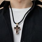 Чоловічий православний хрест "Розп'яття" з ебенового дерева та золота п00225 от ювелирного магазина Оникс - 2