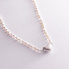 Серебряное колье "Сердце" с жемчугом 181234 от ювелирного магазина Оникс - 3