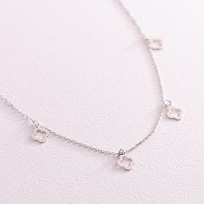 Колье "Клевера" в белом золоте кол02173 №3