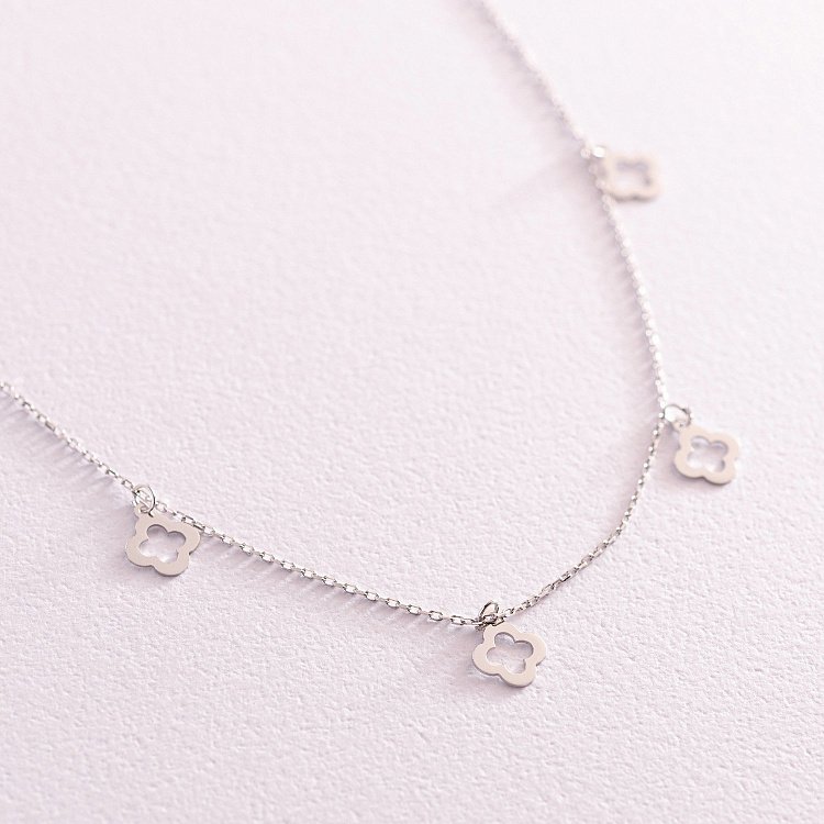 Колье "Клевера" в белом золоте кол02173 от ювелирного магазина Оникс - 2