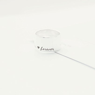 Серебряное кольцо с гравировкой "Together forever" 112143ф №7