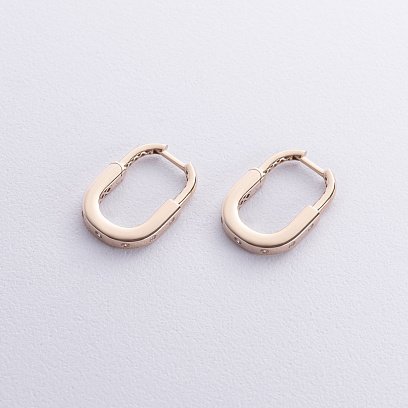 Сережки "Camilla" в жовтому золоті (фіаніти) с08809 №3