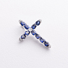 Хрестик у білому золоті (діаманти, сапфіри) пб0399lg от ювелирного магазина Оникс