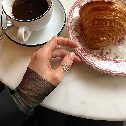 Кольцо  "Герб Украины - Тризуб" в желтом золоте к07331 №2