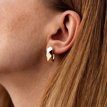 Серьги "Совершенство" в желтом золоте с08746 №4