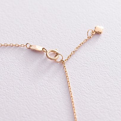 Золотой браслет на ногу "Клевер" б04838 №4