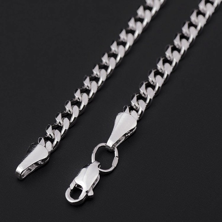 Серебряная цепочка плетение Панцирное б010083 от ювелирного магазина Оникс - 3