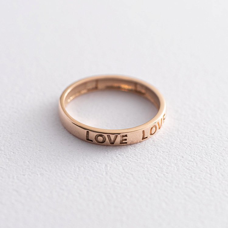 Золота каблучка "Love" к05877 Золота каблучка "Love" к05877 від ювелірного магазину Онікс