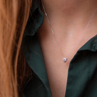 Золотое колье "Сердечко" с бриллиантами колб0078z №6