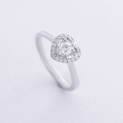 Золота каблучка "Сердечко" з діамантами кб0513cha