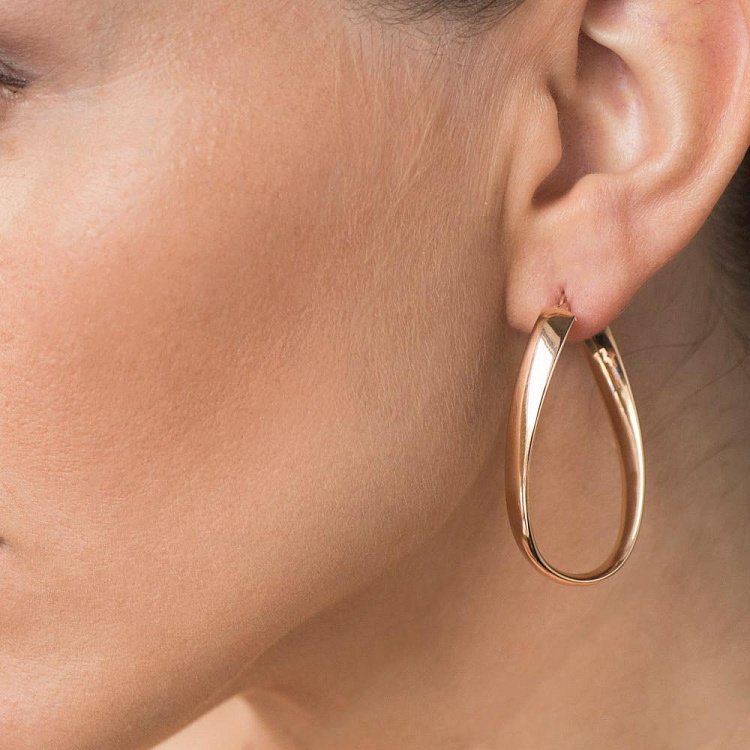 Золотые серьги без камней с01150 от ювелирного магазина Оникс - 4