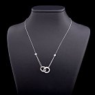 Золотое колье "Два обручальных кольца" с фианитами кол00730 от ювелирного магазина Оникс - 1