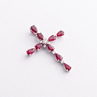 Золотий хрестик з діамантами і рубінами пб0378nl от ювелирного магазина Оникс