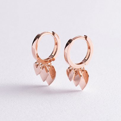 Золоті сережки "Сердечка" с07570