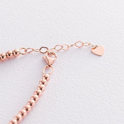 Браслет "Шарики" в красном золоте (фианиты) б04697 №3