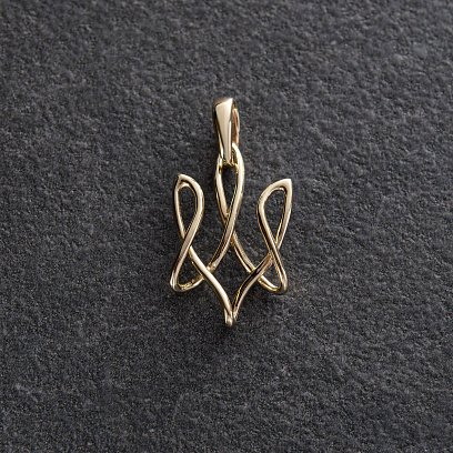 Золотой кулон "Герб Украины - Тризуб" п03686 №2