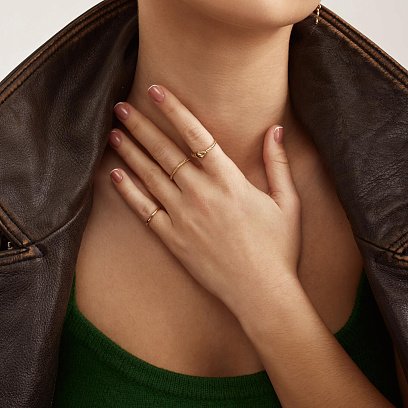 Тонка каблучка "Мінімалізм" в жовтому золоті обр00333 №18