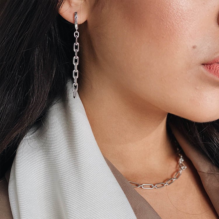 Серебряное колье "Цепочка" 181051 от ювелирного магазина Оникс - 12