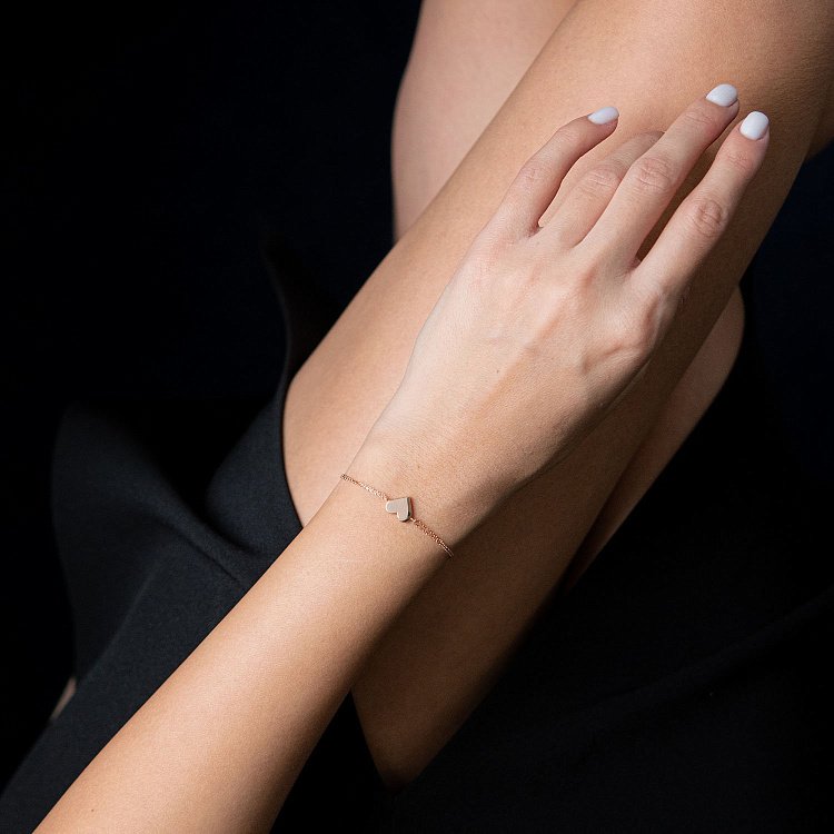 Золотий браслет "Серце" б04480 від ювелірного магазину Онікс - 1