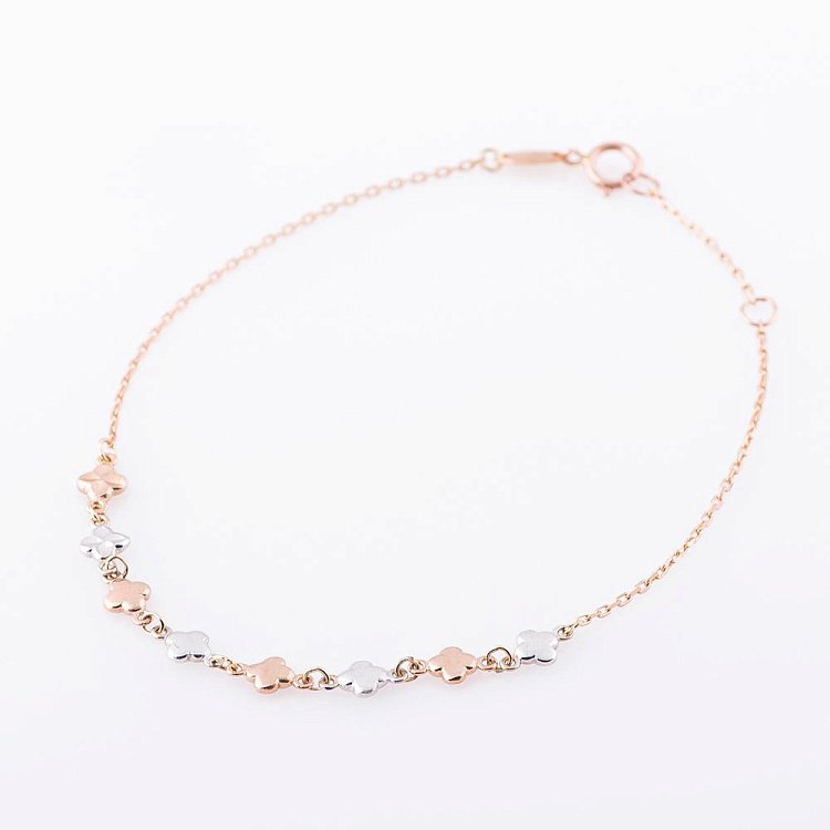 Золотий браслет з квіточками б02740 від ювелірного магазину Онікс