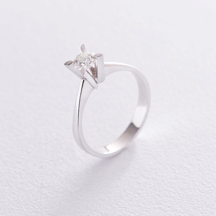 Заручальна каблучка в білому золоті (діамант) кх339 від ювелірного магазину Онікс