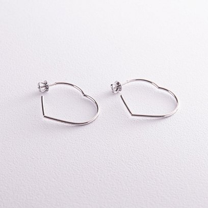 Золоті сережки - пусети "Сердечка" с07981 №3