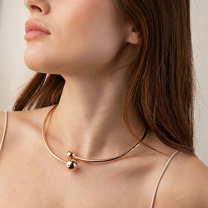 Колье - чокер "Шарики" (красное золото) кол02618 №5