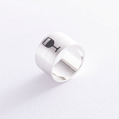 Серебряное кольцо "Бокал вина" (матовое) 112143б №3